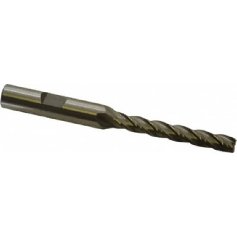 Value Collection 1/4, 1-3/4 LOC, 3/8 Shank Diam, 3-9/16 OAL, 4 Flute, High Speed Steel Square End Mill Single End, Un...